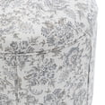 thumbnail image 2 of Round Floral Upholstered Ottoman, 22"x18" Fabric Accent Ottoman with Floral Pattern, for Living Room, Bedroom, 2 of 8