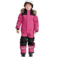 thumbnail image 2 of Gubotare Boys Snow Suit Kids Girls Boys One Piece Snowsuits Colorful Ski Suits Jumpsuits High Collar Hood Zipper Waterproof Jackets Winter Size 14-15 (Hot Pink,14-15 Years), 2 of 2