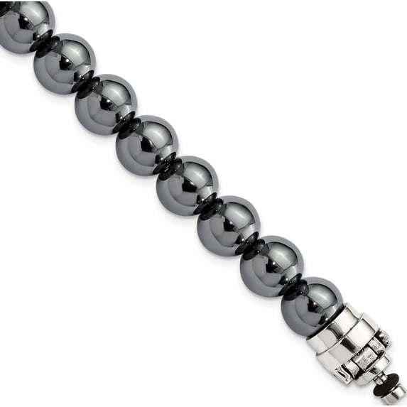 Sterling Silver Reflections 10Mm Hematite Beaded 8In Bracelet/Bead Not Included, Sold Seperately (Width 10) (Length 8) - Jbsp