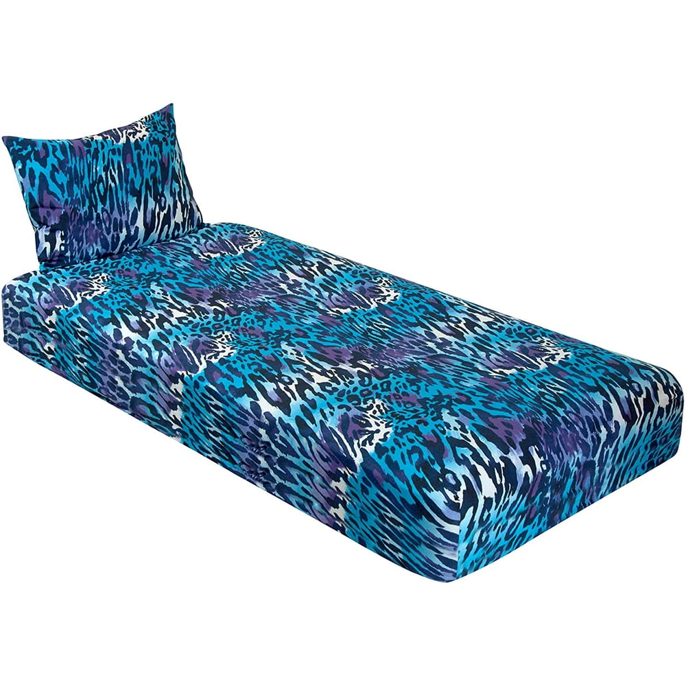 Gilbin Jersey Knit Cotton Fitted 2 pc. Cot Size Camp Sheet & Pillowcase