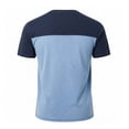 thumbnail image 6 of USNSM Men's Henley Shirts Short Sleeve Button T-Shirts Casual Summer Classic Pocket Color Block Pullover Tee Tops Blue M, 6 of 8