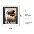 thumbnail image 2 of Cote D’Azur France - Pullman Express - PLM French Railways - Vintage Railroad Travel Poster by Pierre Fix-Masseau c.1929 - Fine Art Rolled Canvas Print 16in x 20in, 2 of 4