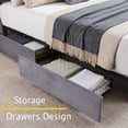 thumbnail image 4 of VECELO Full Upholstered Platform Bed Frame with 4 Storage Drawers and Adjustable Headboard, Wooden Slats Support, No Box Spring Needed, Dark Gray, 4 of 7