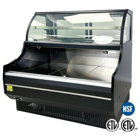 62 in. Commercial Open Air Merchandiser Refrigerator Cooler Combo, Sandwich Refrigerated Merchandiser NSF ETL