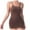 Brown, variant on vigerkar 2025 Womens Adjustable Spaghetti Strap Lifting Shapewear Camisole Mini Dress Knee Length Slips Nightwear Light Yellow, M
