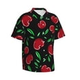 thumbnail image 2 of Balery Cherry Print Men's Hawaiian Shirts Short Sleeve Beach Shirt Relaxed Fit Vacation Button Down Shirts-XX-Large, 2 of 9