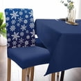 thumbnail image 6 of Chair Covers for Dining Room Set of 8,Christmas Snowflake Stretch Seat Protector Removable Washable Chairs Slipcovers for Kitchen Banquet Wedding Hotel,Winter Snowfall on Sage Green, 6 of 6