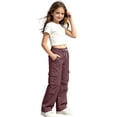 thumbnail image 7 of Tfken Child Soft Comfy Pants School Daily Wear Girls Cargo Pants With Pockets School Uniform Loose Trendy Kids Breathable Clothes Size 13-14 Years Red, 7 of 7