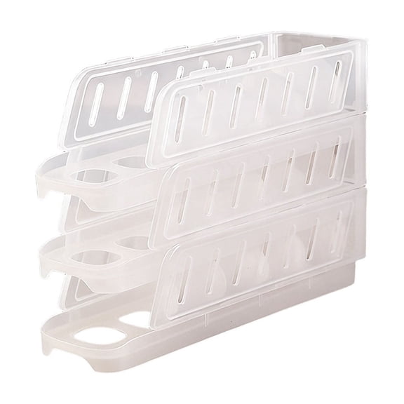 Egg Organizer Rolling Egg Holder 3-Tier Detachable Egg Rack for Refrigerator Holds 18 Eggs Space-Saving Kitchen Storage Container and Organizer