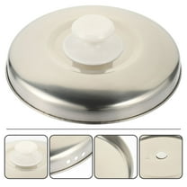 Soimiss Kitchen Stainless Steel Rice Cooker Lid Plated Silver Metal Pan Cover for Quick Steam and Heat Retention