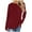 Claret, variant on Lovskoo 2024 Long Sleeve Shirts for Women Trendy Casual Solid Color Drop Shoulder Raglan Sleeve Tops Round Neck Loose Shirt with Poket Claret