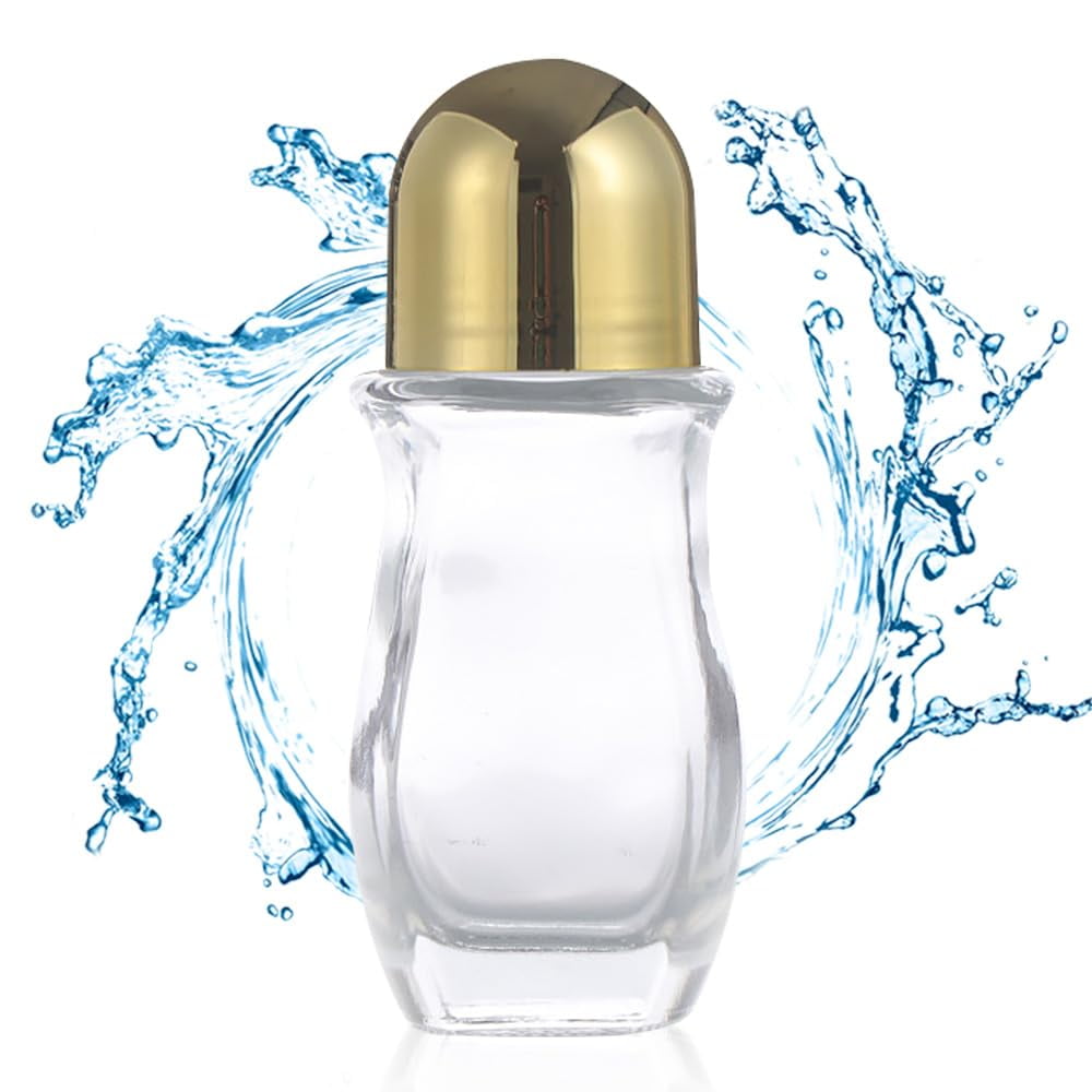 Empty Glass Roller Bottles with Plastic Roller Ball  Leak-Proof Massage Rollerball Containers for Essential Oils, Perfume, Cosmetics & Other Liquids