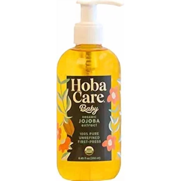 HobaCare Baby Organic Jojoba Oil , 8.45 oz. (250 mL) – Pure Jojoba for Face, Body, & Hair – Suitable for All Skin Types – 100% Pure Cold-Pressed Jojoba Oil