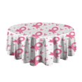 thumbnail image 5 of Pink Breast Cancer Round Tablecloth 60"x60",Wrinkle Wipeable Table Cloth for Kitchen Dining Room Picnic Patio Party, 5 of 6