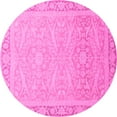 thumbnail image 1 of Ahgly Company Indoor Round Abstract Pink Modern Area Rugs, 3' Round, 1 of 4