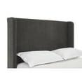 thumbnail image 6 of Noble House Harper Indoor Upholstered Metal Tall Headboard Queen Bed, Dark Gray, 6 of 11