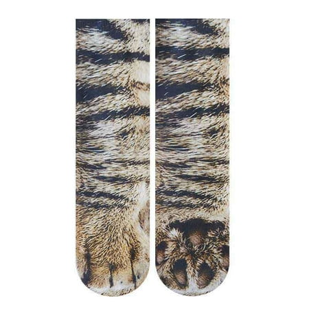 

[Clearance!]3D Printed Socks Winter Cat Claws Cute Thick Warm Sleep Floor Socks Plush Coral Fleece Socks Female Tube Socks