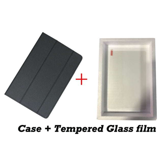 For CHUWI Hipad X Case High Quality Stand Pu Leather Cover for CHUWI Hipad Max Air Pro Hi Pad Plus Tablet PC Protective Case black-Tempered film hipad hipad x