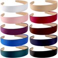 thumbnail image 1 of wonima44 Wecoe 10 Pack Satin Headbands 1.3 Inch Wide Red White Black Pink Purple Headband Women Girls Non Slip Fashion Hair Bands Diy Holiday Costume Accessories Diademas Coreanas Para Mujer, 1 of 1