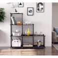 thumbnail image 2 of shiyou-Wire Cube Storage Metal Grids 6 Cubes Bookshelf Bookcase Stackable Closet Shelves Organizer Modular Storage Cube Bins Multi-use Iron Wire Shelving Rack for Living Room, Home, Office, Black, 2 of 4