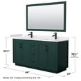thumbnail image 6 of Wyndham Collection Miranda 66" Metal Double Bathroom Vanity in Green/Black, 6 of 7