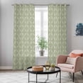 thumbnail image 5 of Sage Green Kitchen Curtains 84 Inch Length, Geometric Flower Leaf Diamond Plaid Retro Grommet Top Bedroom Living Room Curtains, Light Filtering Cafe Curtain Drapes 2 Panels Set 84''x84'', 5 of 9