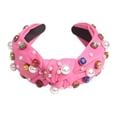 thumbnail image 3 of Diadema anudada Strade Fareast Limited con adornos de joyas Rosa, 3 of 8