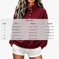 thumbnail image 4 of Sweatshirt for Women Qiggri Women's Waffle Knit Stand Collar Sweatshirt Half Button Long Sleeve Loose Pullover Top With Pockets Lightweight Fall Top XXL, 4 of 6
