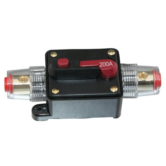 Absolute ICB200 4/8 AWG 200 Amp in-line Circuit Breaker with Manual Reset with Manual Reset Car Auto Marine Boat Stereo