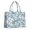 Lightblue Daisy Flower, variant on Large Capacity Tote Bag,Teal Daisy Flower Yellow Blooms Pattern Handbag Fashion Luxury Tote Bag,15.7"x13"x 5.1" Inches,Laptop Compatible