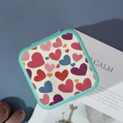 Pratyus Hearts Dots Annabel Kidston Jewelry Case for Necklace, Ring, Earring Storage Green