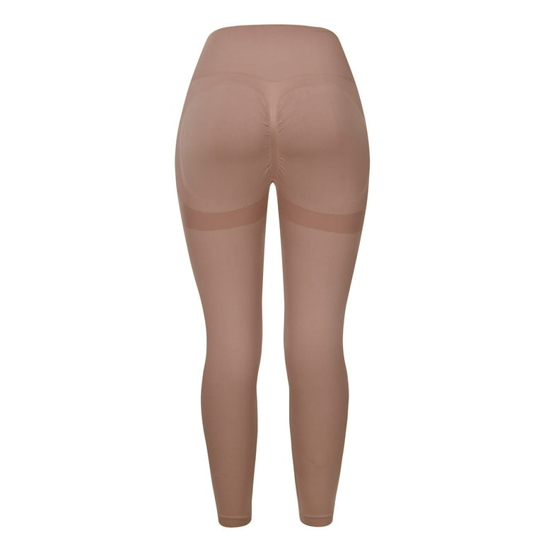 Solid Color Yoga Three-Quarter Pants High-Waist Stretch Peach Hip