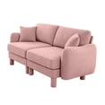 thumbnail image 6 of Newest Boucle Fabric 2-seater Loveseat Sofa Couch,Distinctive Shell-shaped Armrests,Cylindrical Legs Wrapped,Self-fabric,Pink Color, 6 of 15