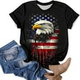 thumbnail image 5 of Fewfanhot Womens Summer Tops American Flag Shirt 4th of July Short Sleeve T-Shirt Patriotic Tie Dye Tee Shirt (S-2XL), 5 of 5