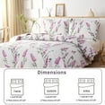 thumbnail image 6 of Beartech Floral Quilt Set King Size Rose Purple Lilac Quilt Lightweight Reversible Microfiber Bedspread Coverlet Bedding Set, 6 of 7