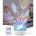 thumbnail image 2 of Lampe LED Rotation 360° 8 Chansons 6 Films de Projection 4 Couleurs Cadeau de Mode Noël Anniversaire Veilleuse pour Enfants Projecteur d'Étoiles, Veilleuse Rechargeable Musicale et Lumineuse pour Bébé, 2 of 5