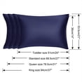 thumbnail image 5 of PiccoCasa 2 Pack Satin Pillowcases with Zipper King Size Pillow Cover, 21"x37", Navy, 5 of 7