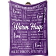 thumbnail image 1 of LHSHID Warm Hugs Healing Blanket Purple Get Well Gifts for Women After Surgery Breast Cancer Gifts for Women Friends Inspirational Blanket Soft Comfort Throw Blankets 60"x80", 1 of 7