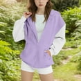 thumbnail image 2 of Atogsazn Children's Girls Zip Up Hoodies Kids Fleece Long Sleeve Jacket Fall Sweatshirt Tops with Pocket Teen Purple 4-5Years Fashion, 2 of 5