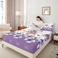 thumbnail image 3 of Erosebridal Purple Butterfly Full Size Sheets for Girl, Spring Tree Bed Sheets, 4pcs, 3 of 5