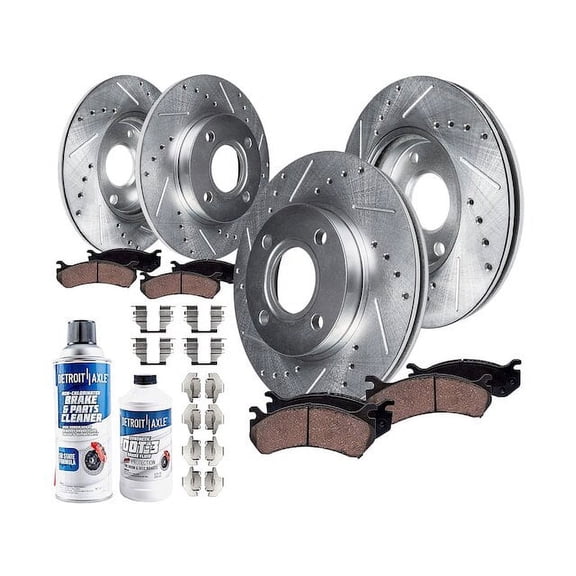 Front and Rear Brake Pad and Rotor Kit - Compatible with 1993 - 1995 Honda Civic 1994