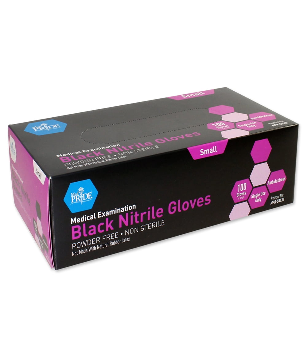 Medpride Nitrile Exam Gloves Powder Free Small Box 100