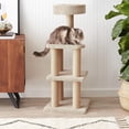 thumbnail image 4 of Árbol para Gatos  Torre de Actividades de Escalada de Varios Niveles con Postes rascadores, Grande (115.5 cm de Alto)  Beige, 4 of 7