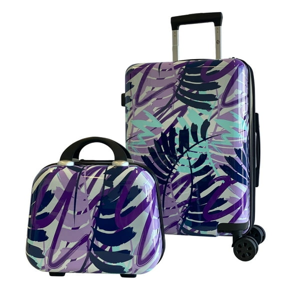 World Traveler Seasons 2-Piece Hardside Carry-on Spinner Luggage Set  20" and 13"  – Leaves