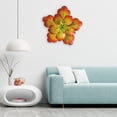 thumbnail image 4 of Flores de metal para decoración de pared, decoración de pared de metal para colgar en interiores y exteriores, hogar, , cocina, dormitorio, sala d naranja Macarena escultura de arte de pared, 4 of 7