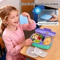 thumbnail image 4 of MPOW Cordless Electric Lunch Box, Heated Lunch Box for Kids, Battery Powered with Automatic Scheduled Heating - 2 Compartments & 2 Temperature Zones (Violet Purple), 4 of 8