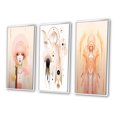 thumbnail image 3 of Designart "Pastel Pink Boho Chic Fashionista" Modern Geometric Framed Wall Art Set Of 3 - Pink Abstract Frame Gallery Wall Set For Home Decor, 3 of 6