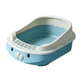 thumbnail image 2 of Top Entry Cat Litter Box with High Sides and Litter Scoop, Anti-Spill Large Capacity Covered Pan for Odor Control, Suitable for Large or Obese Cats, Blue, 2 of 6
