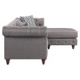 thumbnail image 4 of ACME Waldina Tufted Linen Fabric Upholstered Reversible Sectional Sofa in Brown, 4 of 7