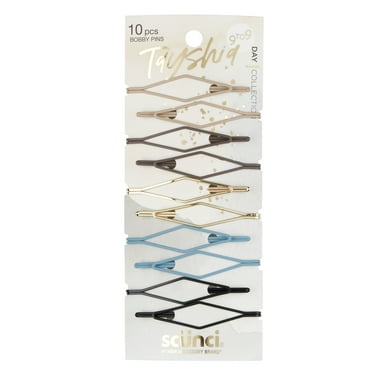 Tayshia by Scunci Diamond-Shaped Open-Center Bobby Pins, Assorted Colors, 10 Ct